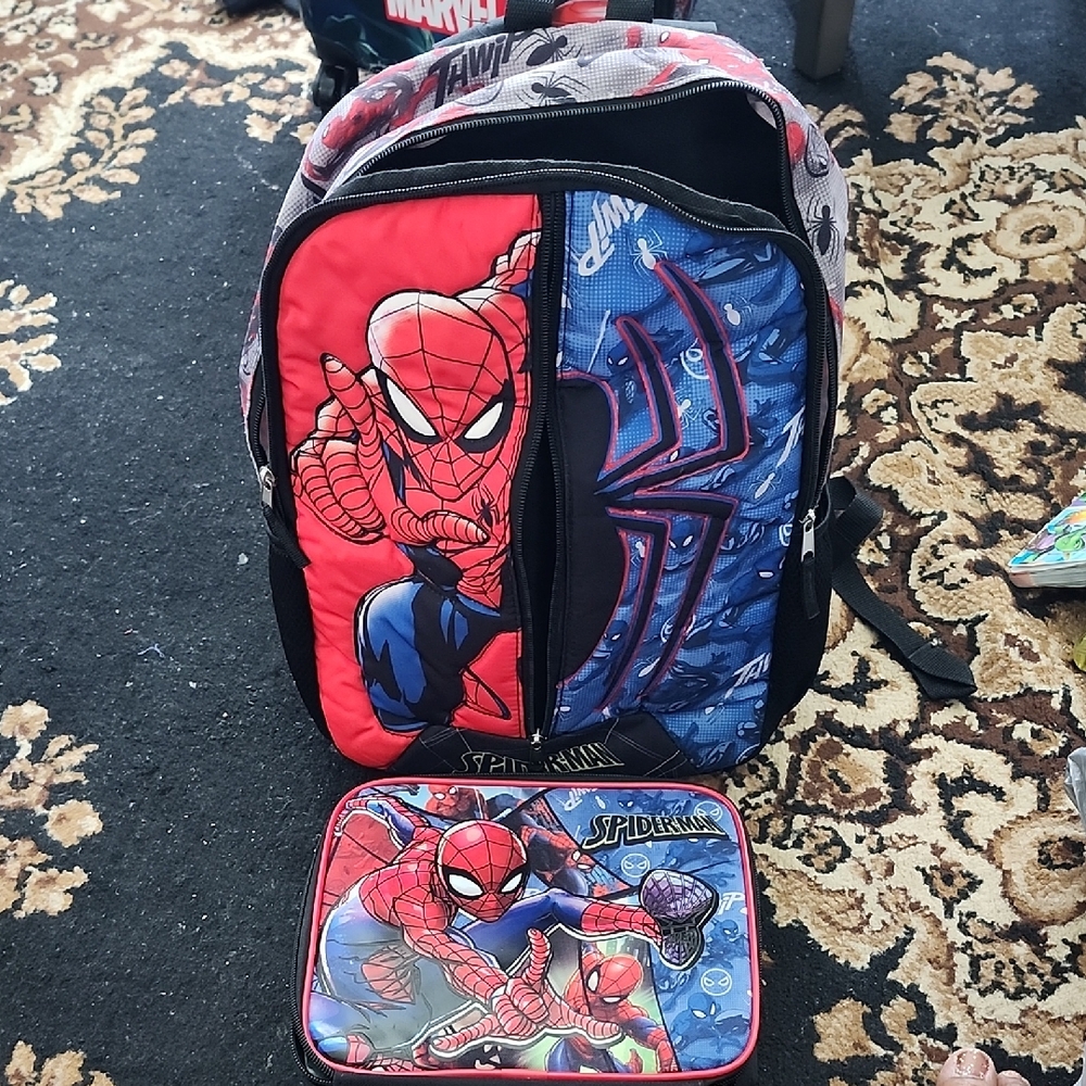 Spider-Man Backpack & Lunchbox Set;Black/Red/Blue - Picture 2 of 12
